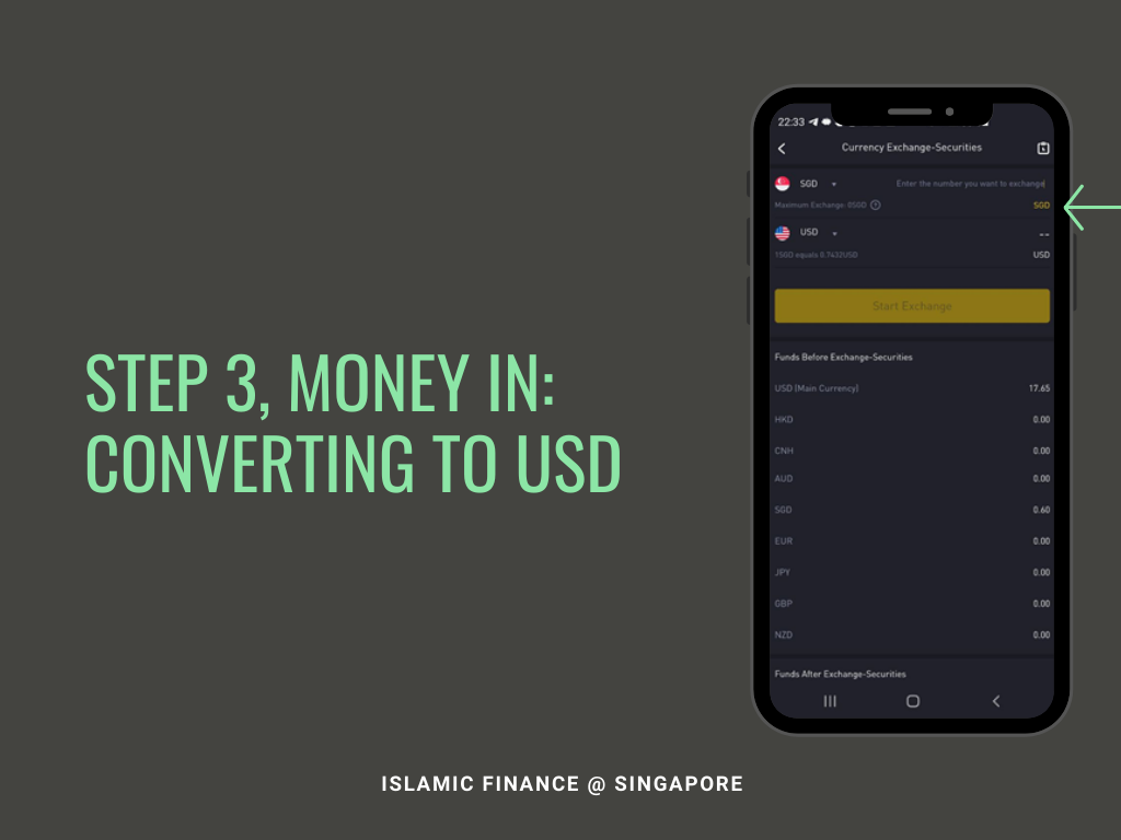 Step 3, Money in: Converting To USD