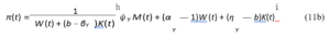 π(t) = 1 W(t) + (b − βY )K(t)  ψY M(t) + (αY − 1)W(t) + (ηY − b)K(t)   